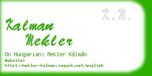 kalman mekler business card