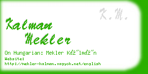 kalman mekler business card